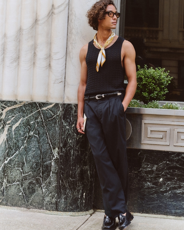 Pointelle Tank, Black view 2