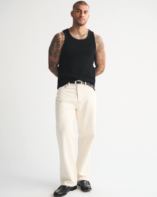 Pointelle Tank, Black view 2