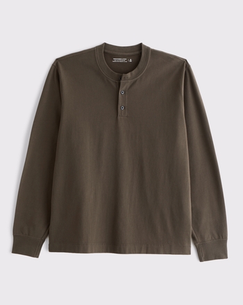 Long-Sleeve Premium Heavyweight 2.0 Henley from Abercrombie & Fitch - $22.99