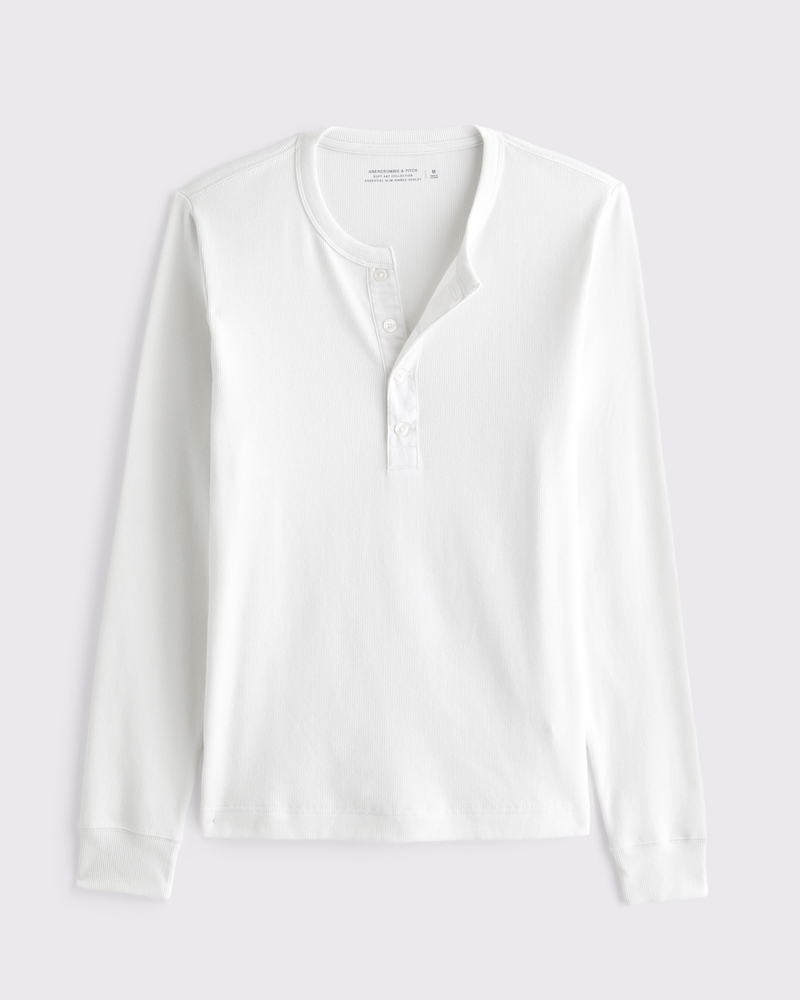 Men's Essential Slim Ribbed Henley | Men's Clearance | Abercrombie.com
