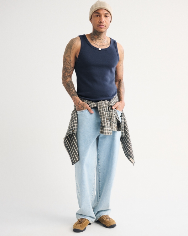 Essential Slim Ribbed Tank, Saphire view 2