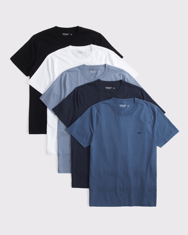 5-Pack Slim Polished Signature Icon Tees, Blue Multipack view 1