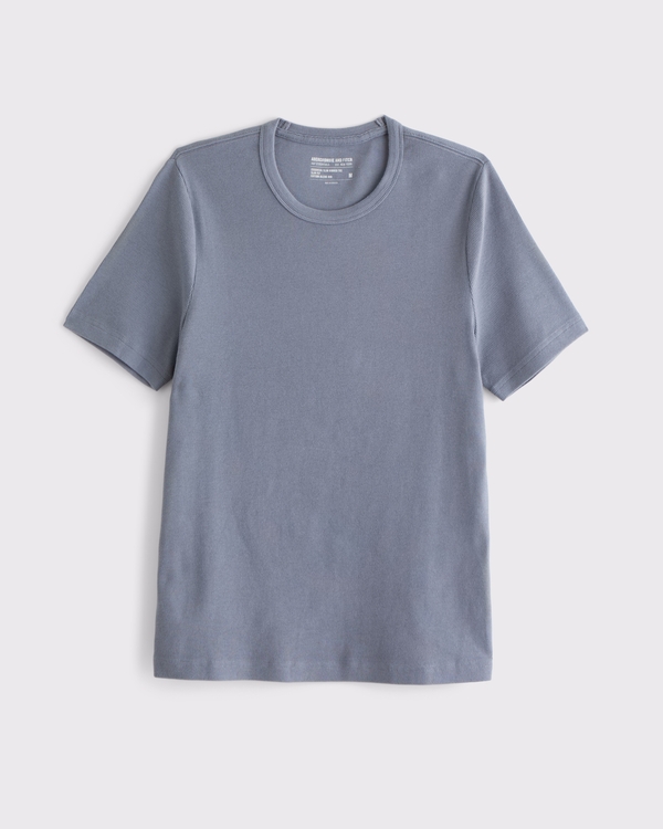 Essential Slim Ribbed Tee, Blue Gray view 2