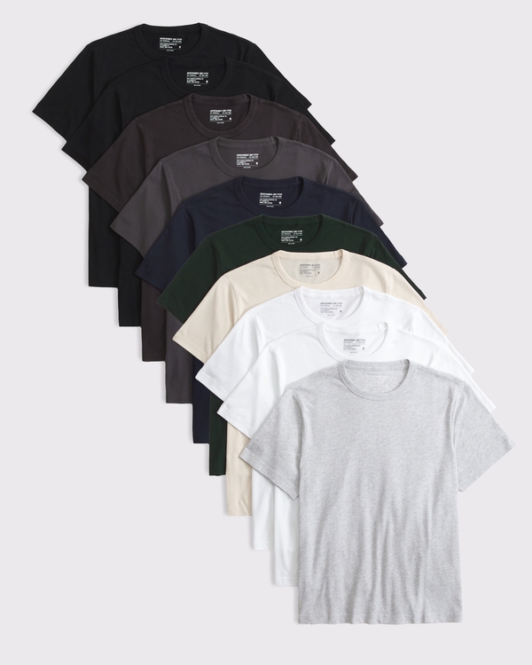 10-Pack Classic Essential Tees, Light Gray Multipack view 1