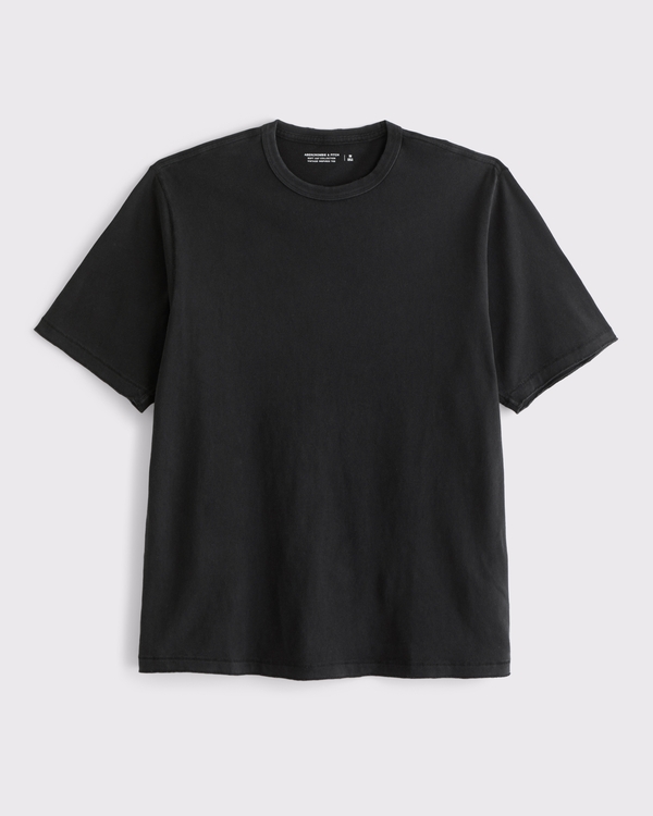 Camiseta gastada de inspiración vintage, Negro view 1