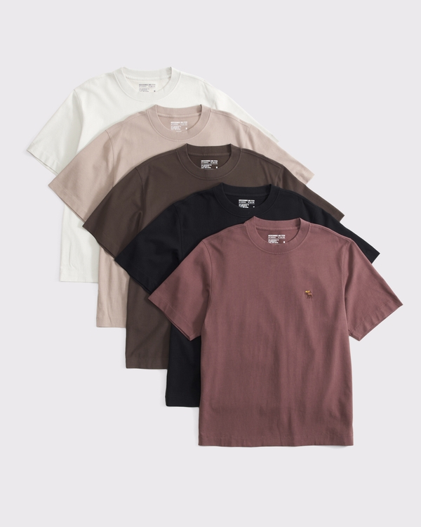 5-Pack Premium Heavyweight 2.0 Icon Tees, Brown Mauve Multipack view 1