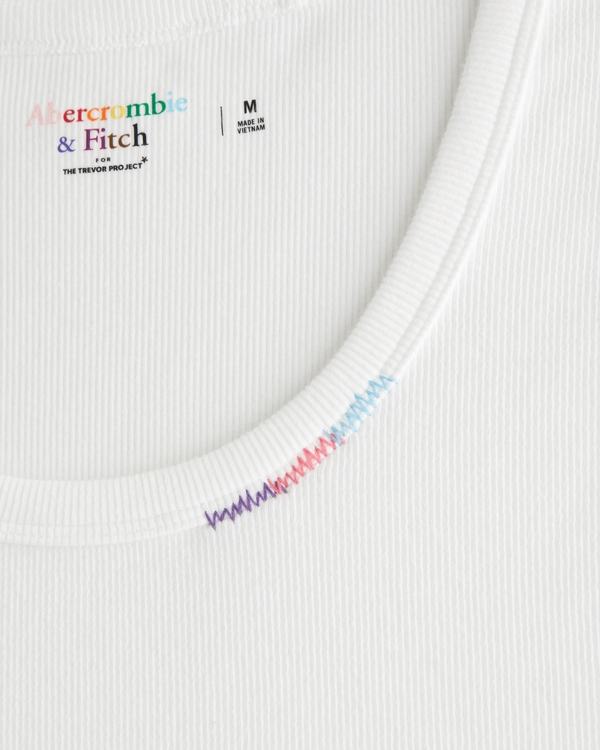 Pride Essential Slim Ribbed Tank, White view 2