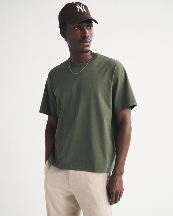 Boxy Tee, Dark Green view 1