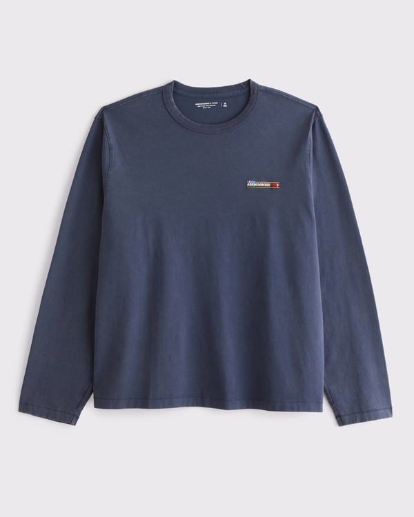Men's Long-Sleeve Boxy Tee | Men's Tops | Abercrombie.com