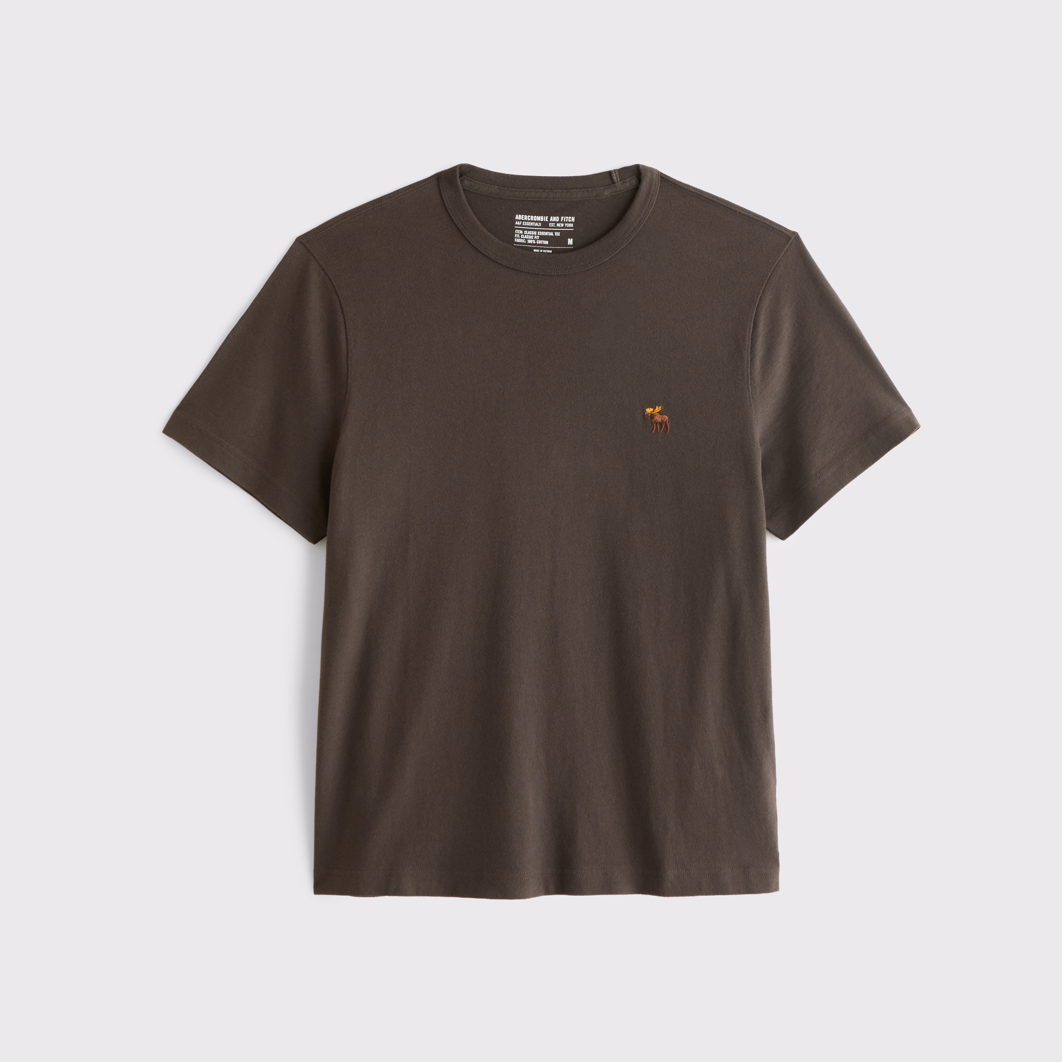 Мужская футболка Abercrombie & Fitch Classic Essential Icon, цвет: Кофейный — фото 1