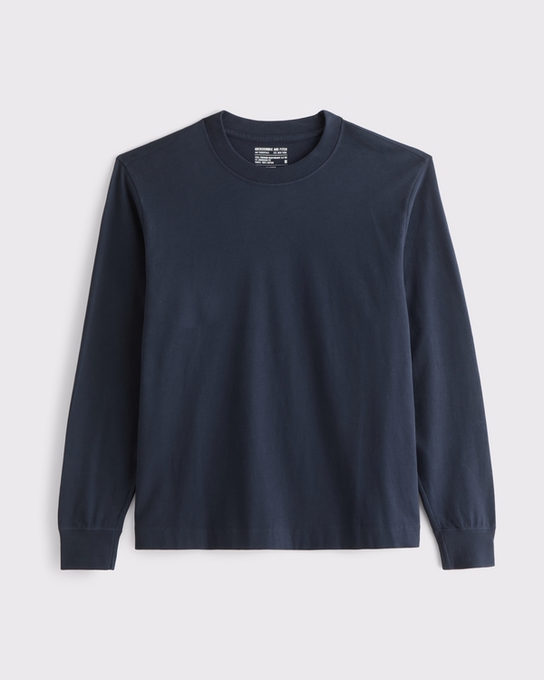Long-Sleeve Premium Heavyweight 2.0 Tee, Muted Navy view 1