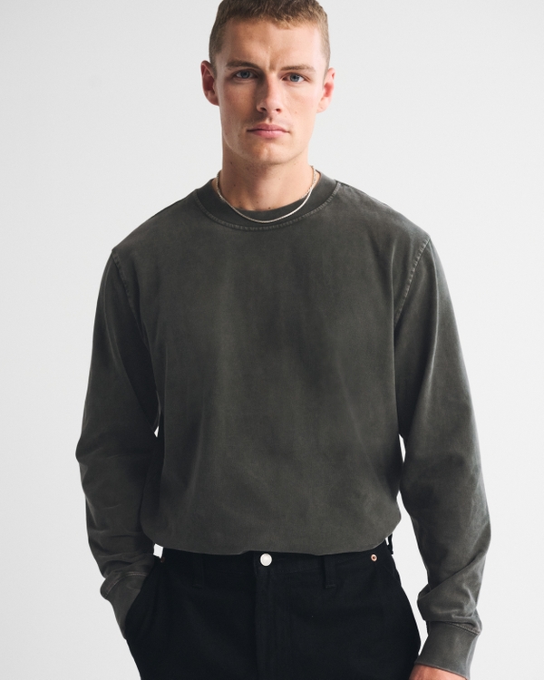 Long-Sleeve Premium Heavyweight 2.0 Tee, Black view 1