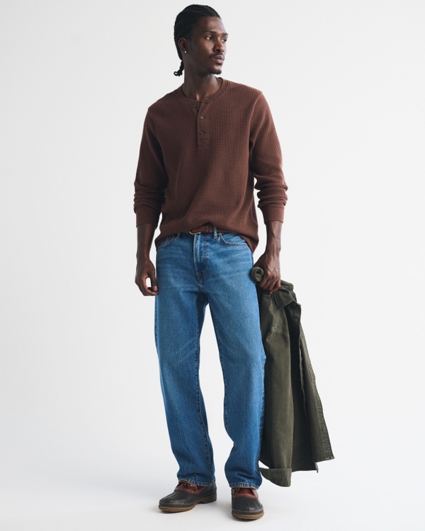 Classic Waffle Henley, Mahogany view 2