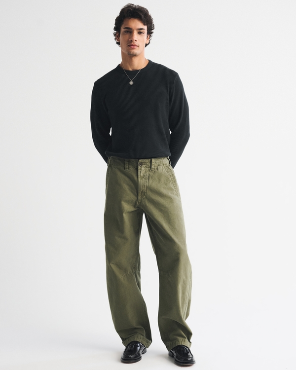 Long-Sleeve Classic Waffle Tee, Black view 2