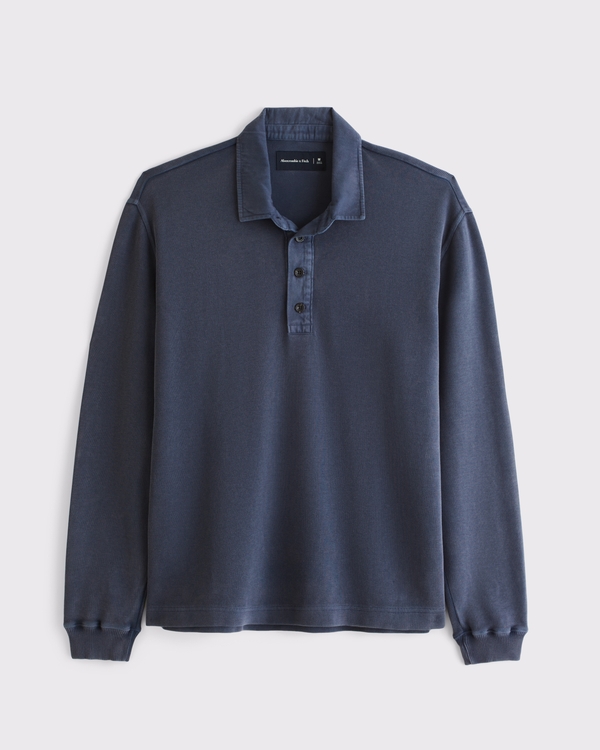 French Rib Polo, Navy view 1