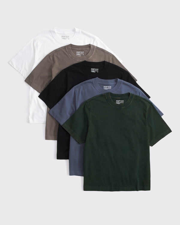 5-Pack Premium Heavyweight 2.0 Tees, Green Multipack view 1