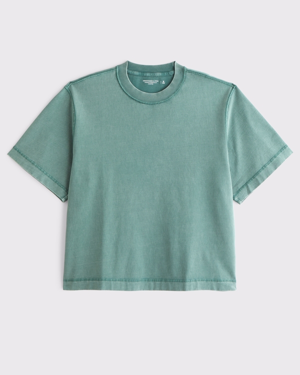 Premium Heavyweight Cropped Tee, Turquoise