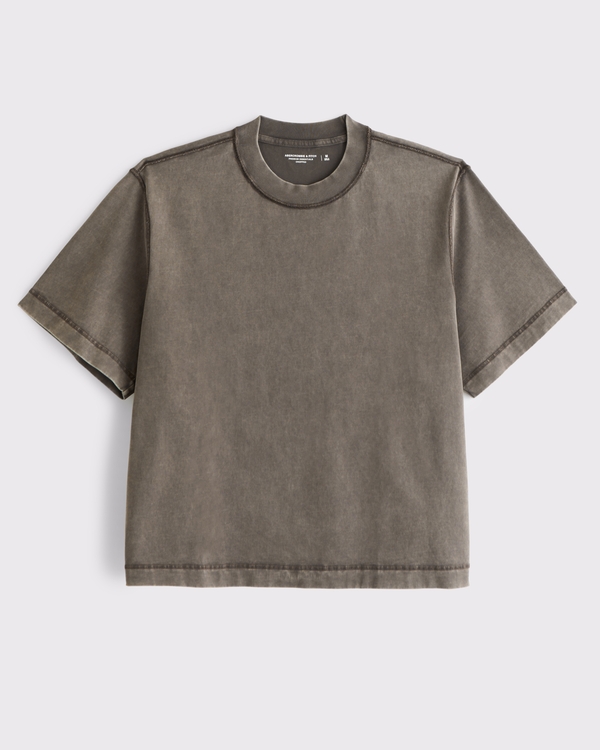 Premium Heavyweight Cropped Tee, Dark Brown