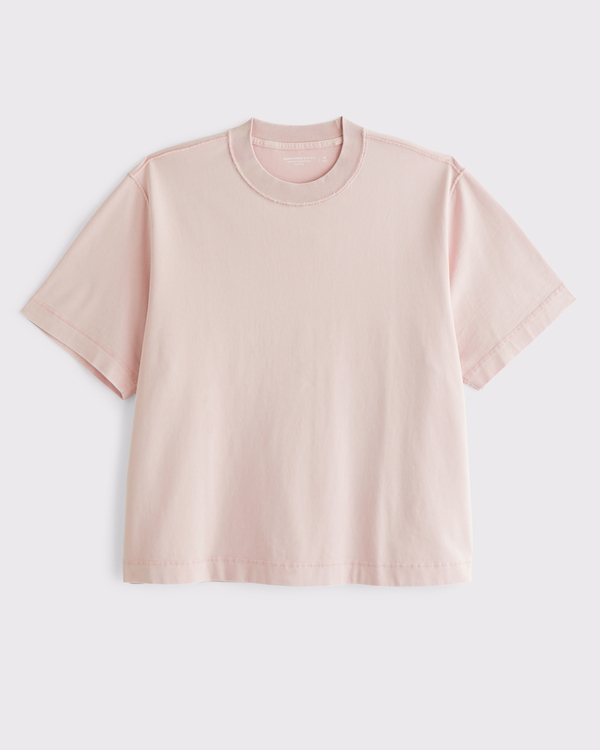 Premium Heavyweight Cropped Tee, Muted Tan