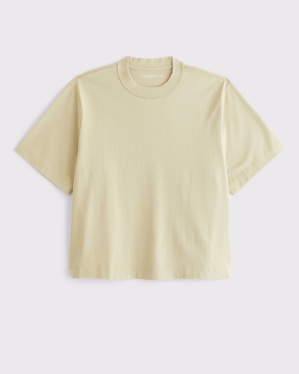 Premium Heavyweight Cropped Tee, Light Yellow