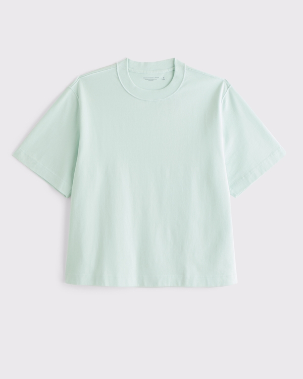 Premium Heavyweight Cropped Tee, Mint Green