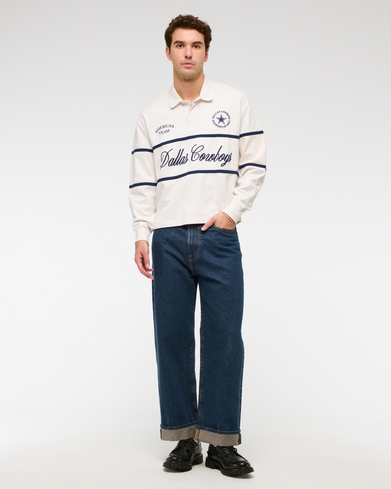Dallas Cowboys Cropped Rugby Polo