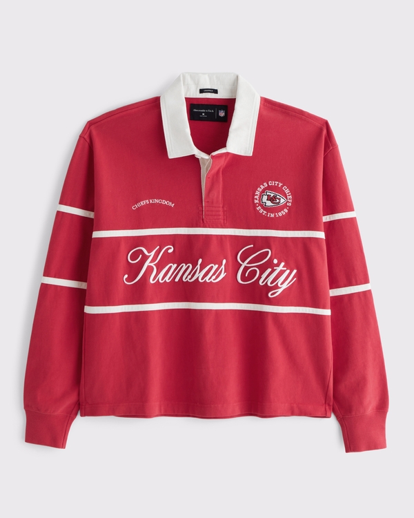 Kansas City Chiefs Cropped Rugby Polo, Red view 1