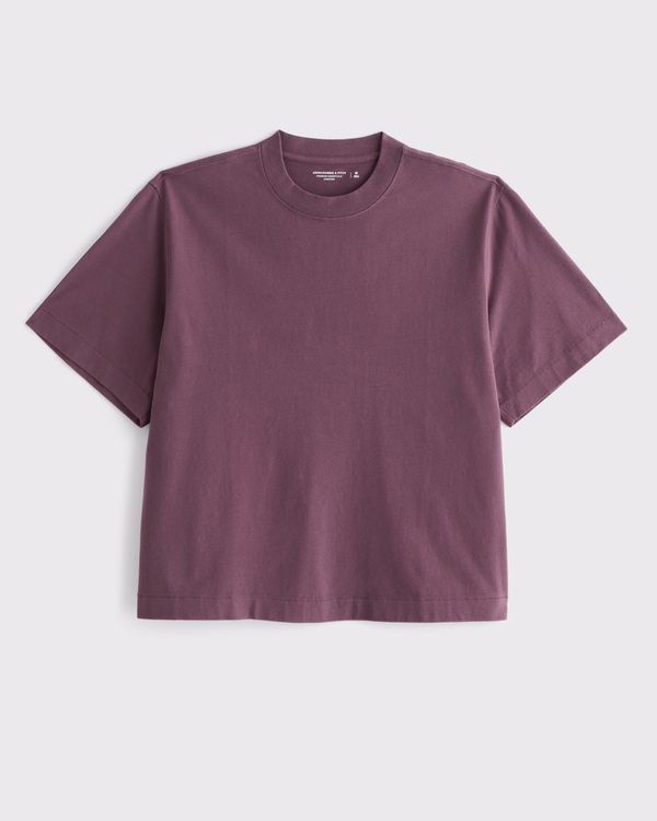 Premium Heavyweight Cropped Tee, Maroon view 1