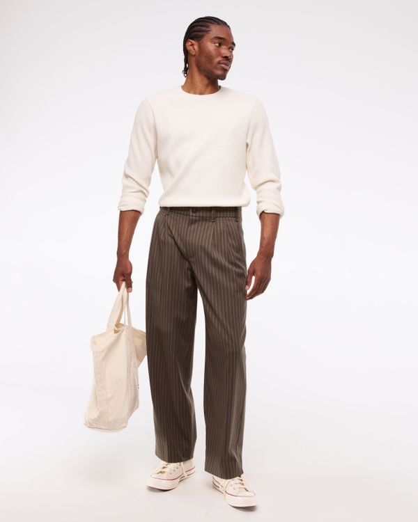 Long-Sleeve Classic Waffle Tee, Cream view 2