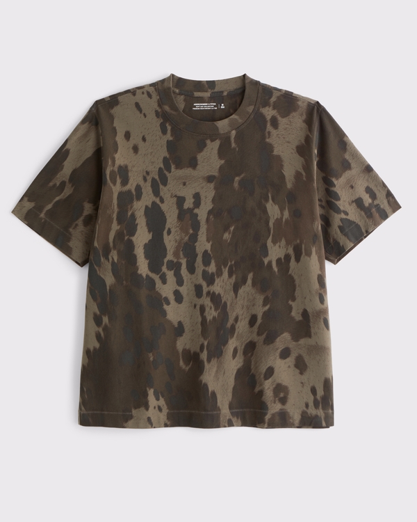Premium Heavyweight 2.0 Tee, Brown Pony Print view 1