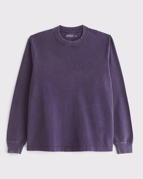 Long-Sleeve Premium Heavyweight 2.0 Tee, Dark Grape Wash view 1