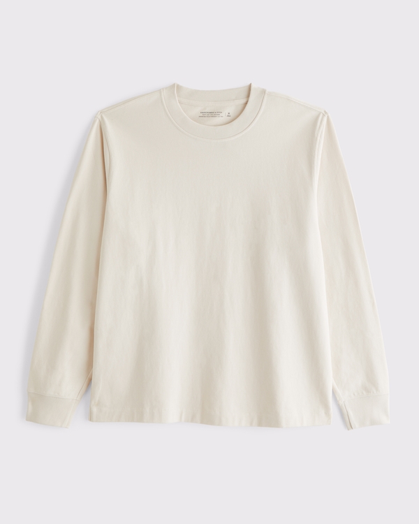 Long-Sleeve Premium Heavyweight 2.0 Tee, Cream view 1
