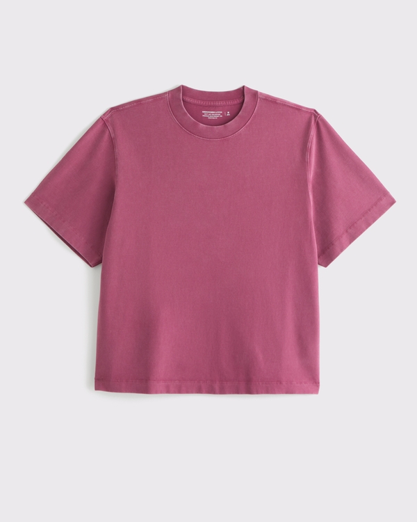 Premium Heavyweight Cropped Tee, Purple Wash view 1