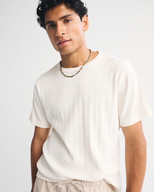 Premium Ribbed Tee, White view 1