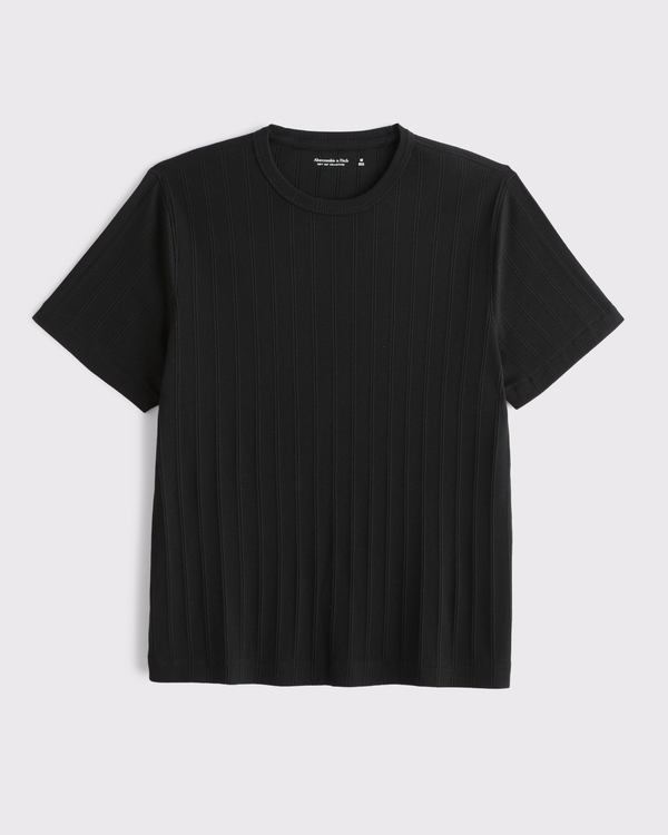 Premium Ribbed Tee, Black view 1
