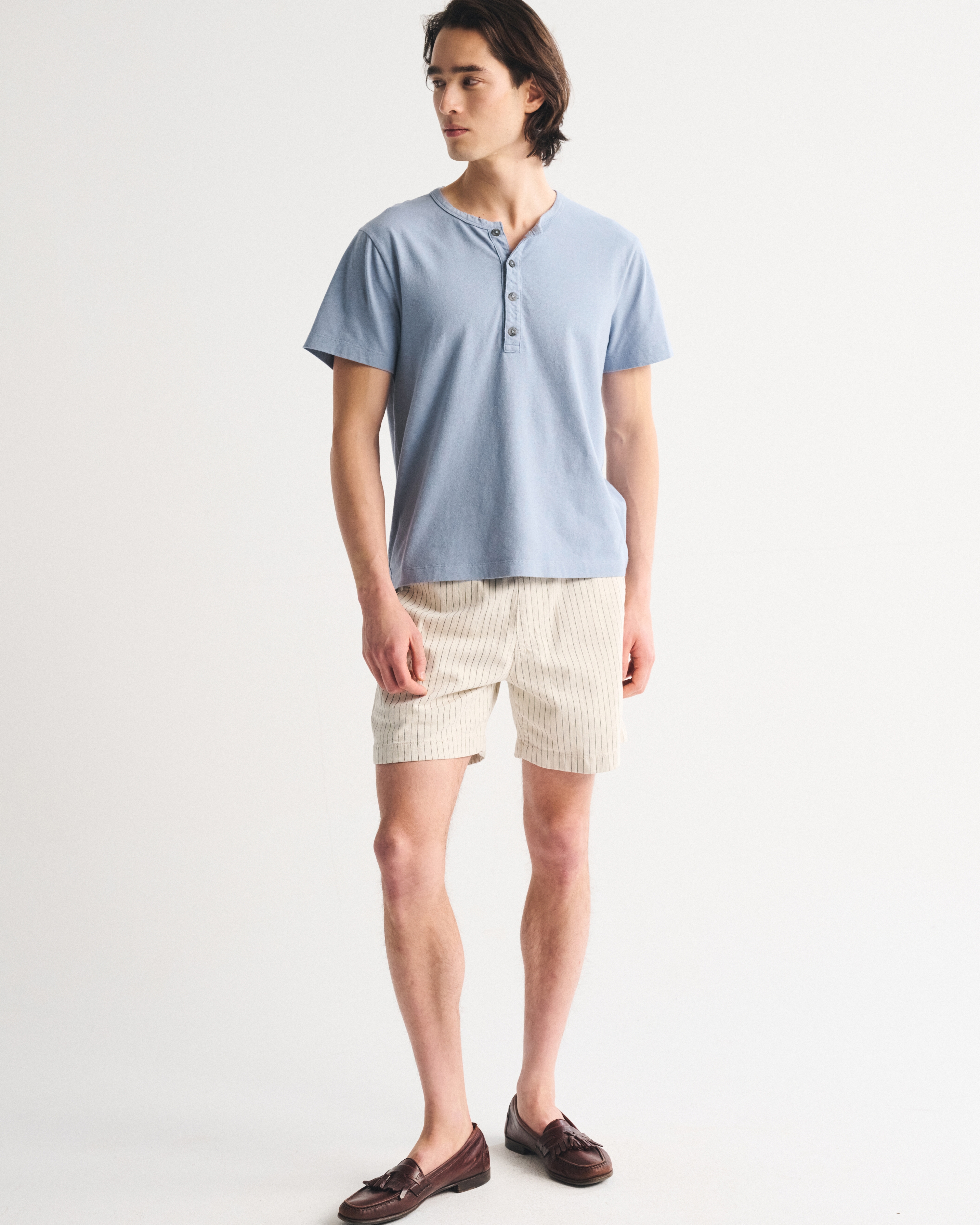 Мужские топы Abercrombie & Fitch Linen-Blend Henley — фото 3