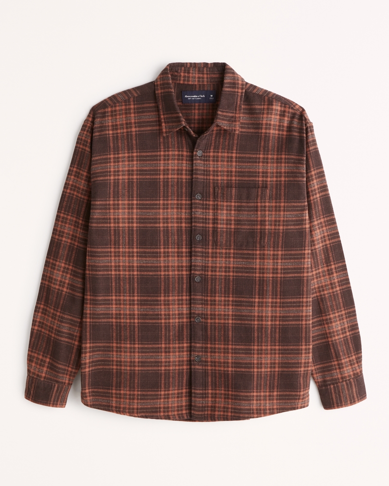 Men's 90s Relaxed Flannel Men's Tops