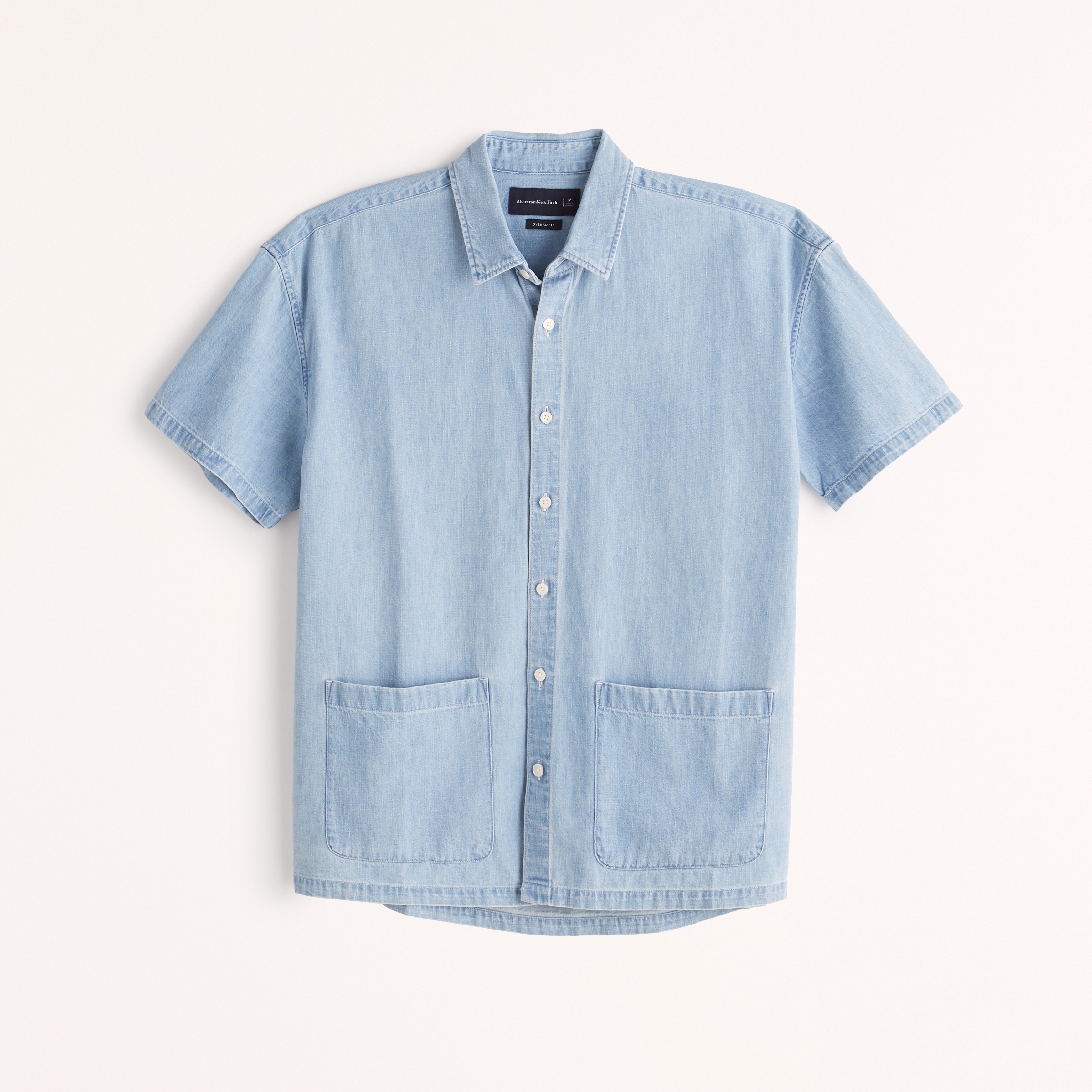 Abercrombie & Fitch Camp Collar Eyelet Button-Up Shirt | Plaza Las Americas