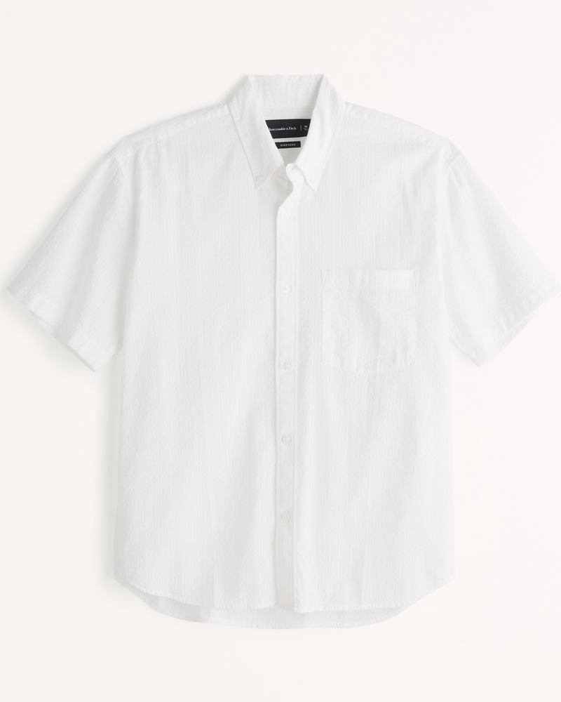 Men's Seersucker Button-Up Shirt | Men's Clearance | Abercrombie.com