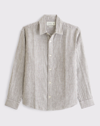 100% Linen Button-Up Shirt