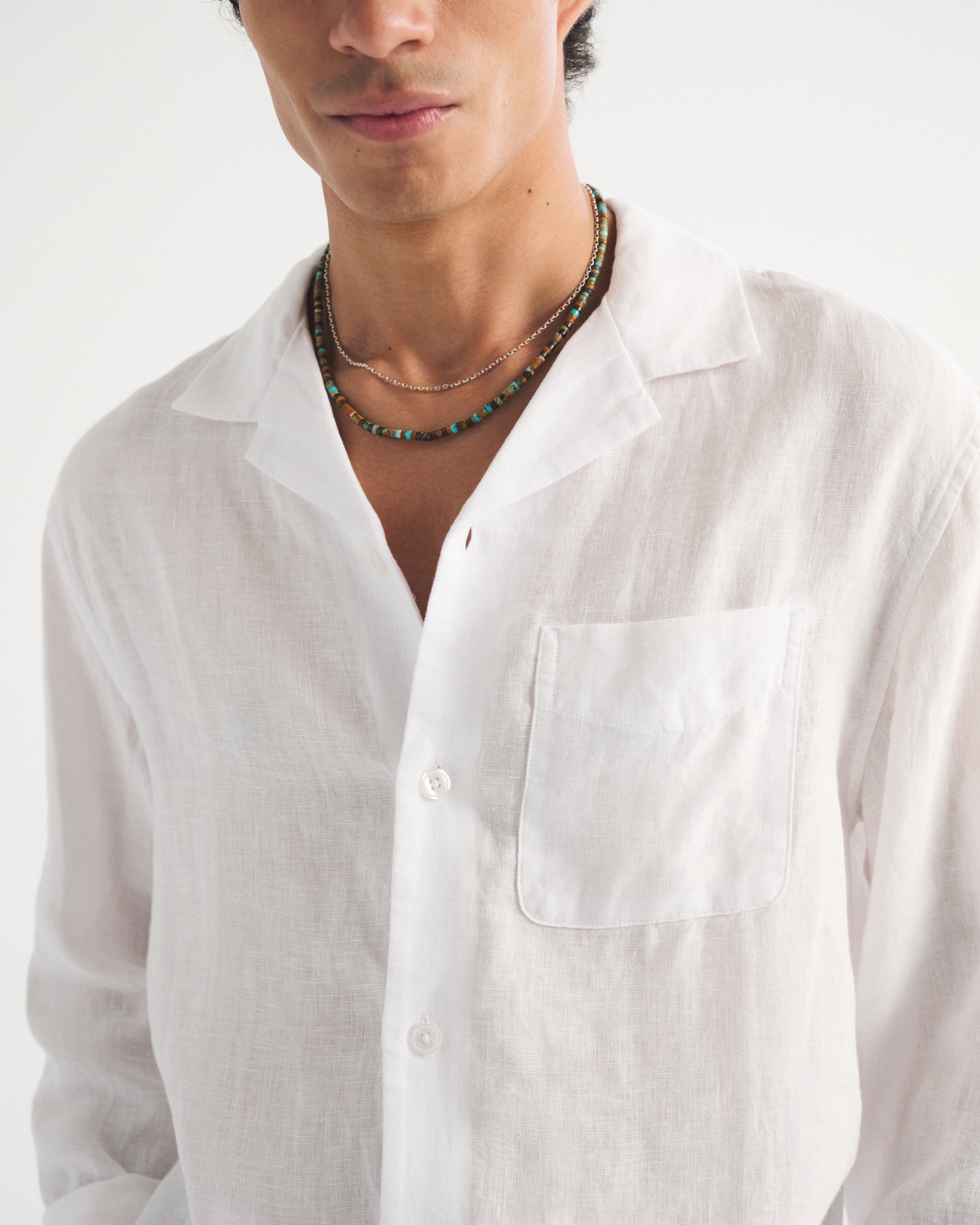 Мужские рубашки Abercrombie & Fitch 100% Linen A&F Resort Button-Up Shirt — фото 2