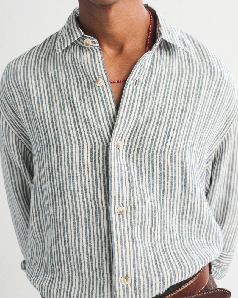 100% Linen Button-Up Shirt - thumbnail 7