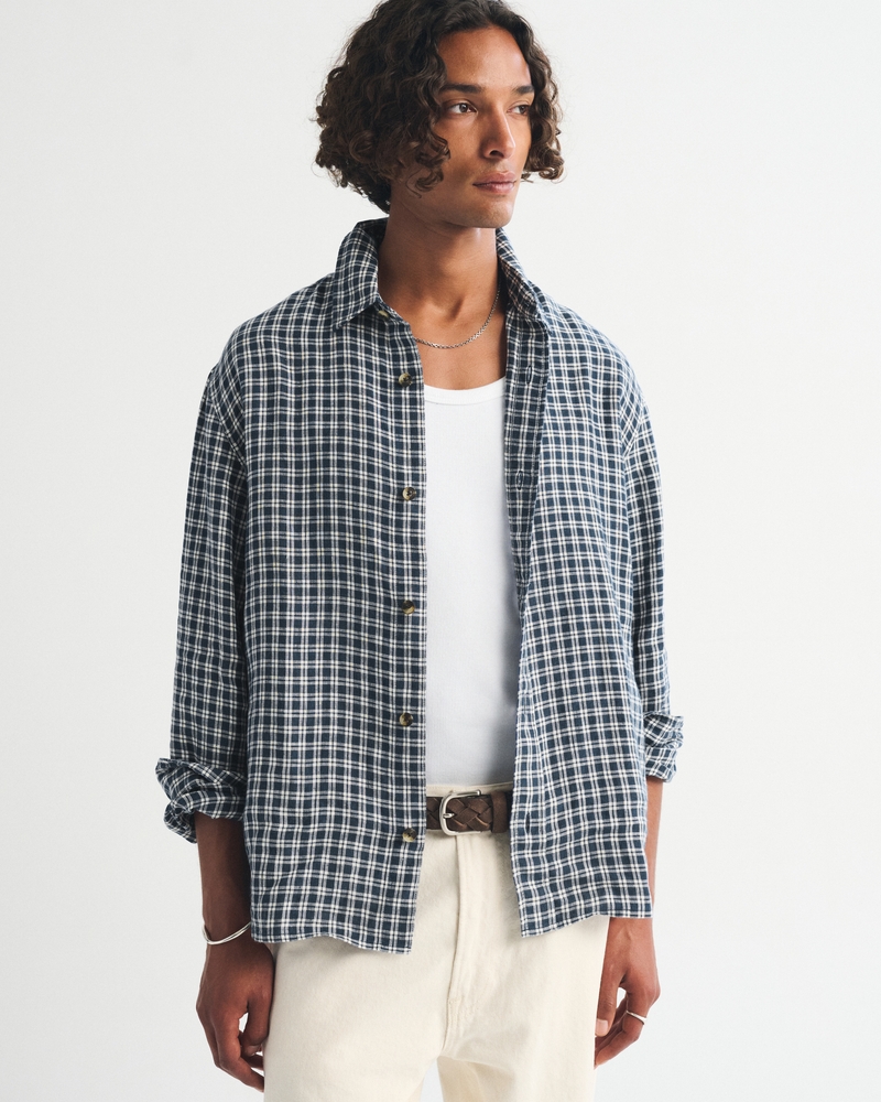 100% Linen Button-Up Shirt - thumbnail 10