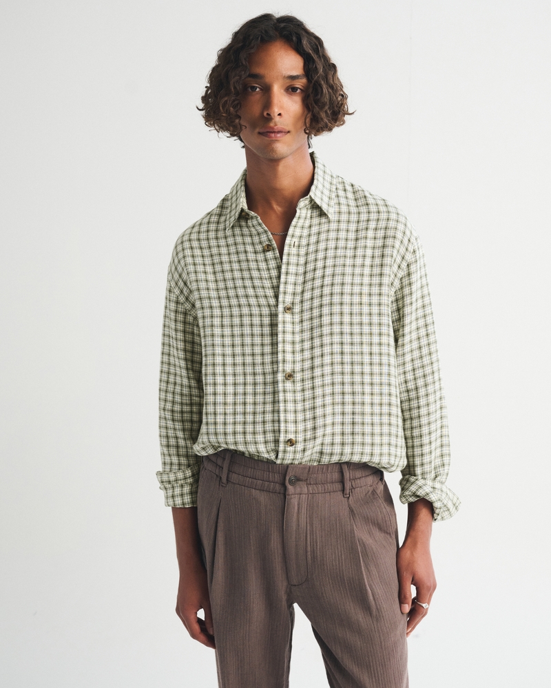 100% Linen Button-Up Shirt