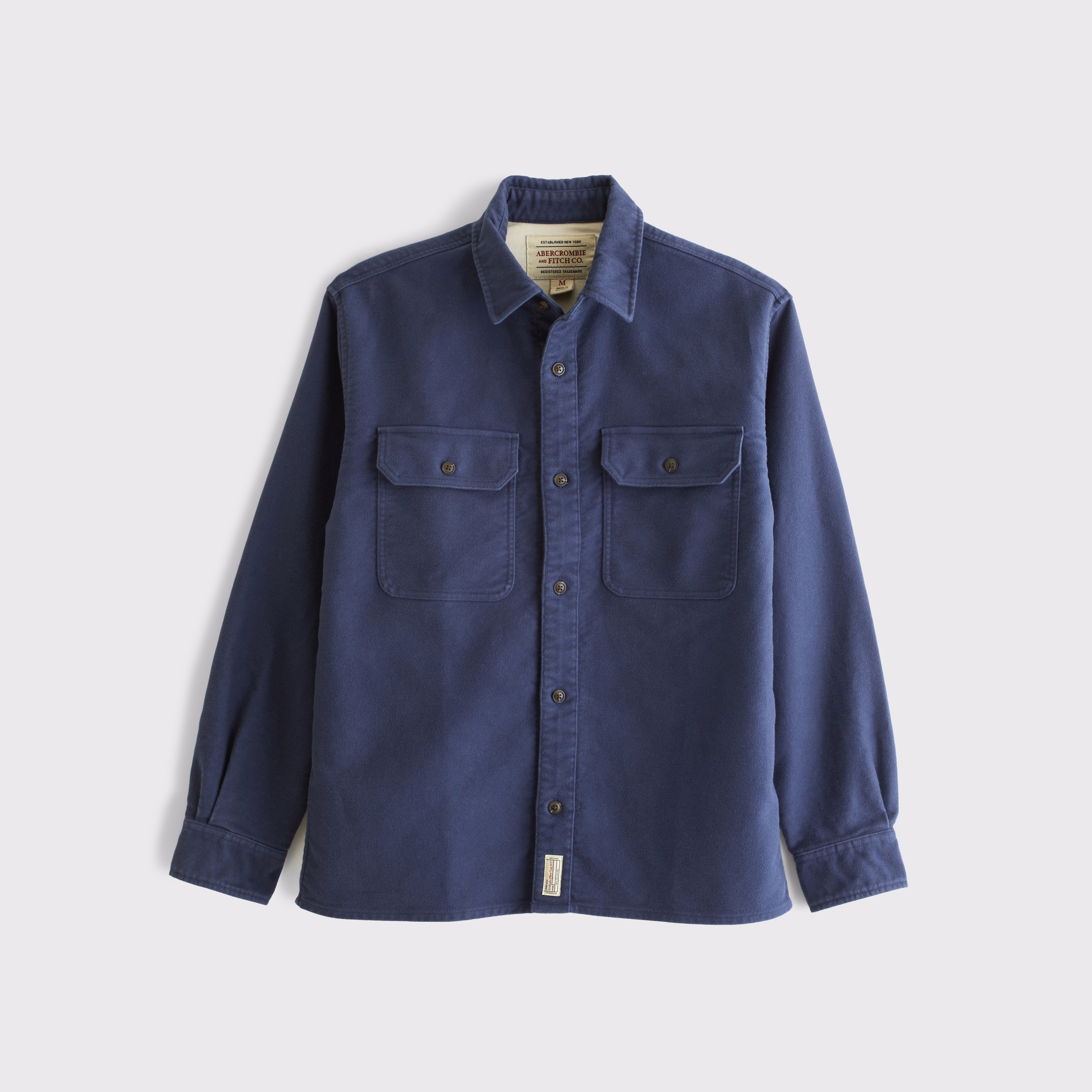 Мужская куртка Abercrombie & Fitch 100% Cotton Shirt Jacket, цвет: Сапфировый — фото 1