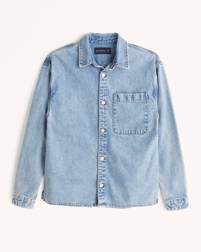 Abercrombie & Fitch Men's Relaxed Denim Shirt Jacket