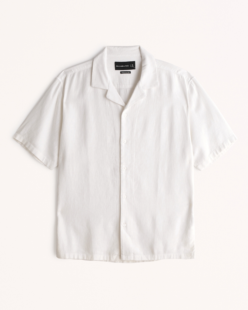 Camp Collar Linen-Blend Shirt