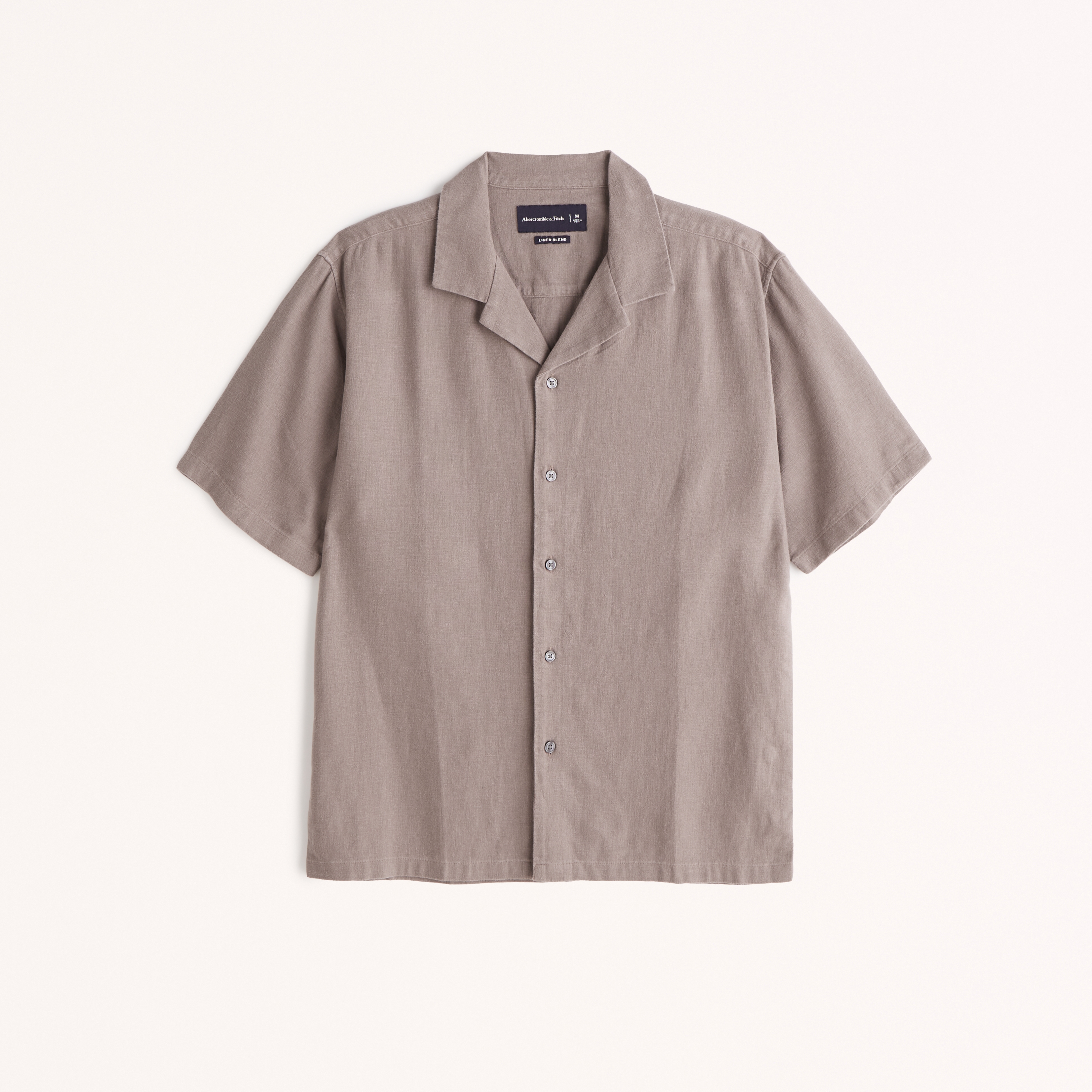 Abercrombie & Fitch Camp Collar Summer LinenBlend Striped Shirt