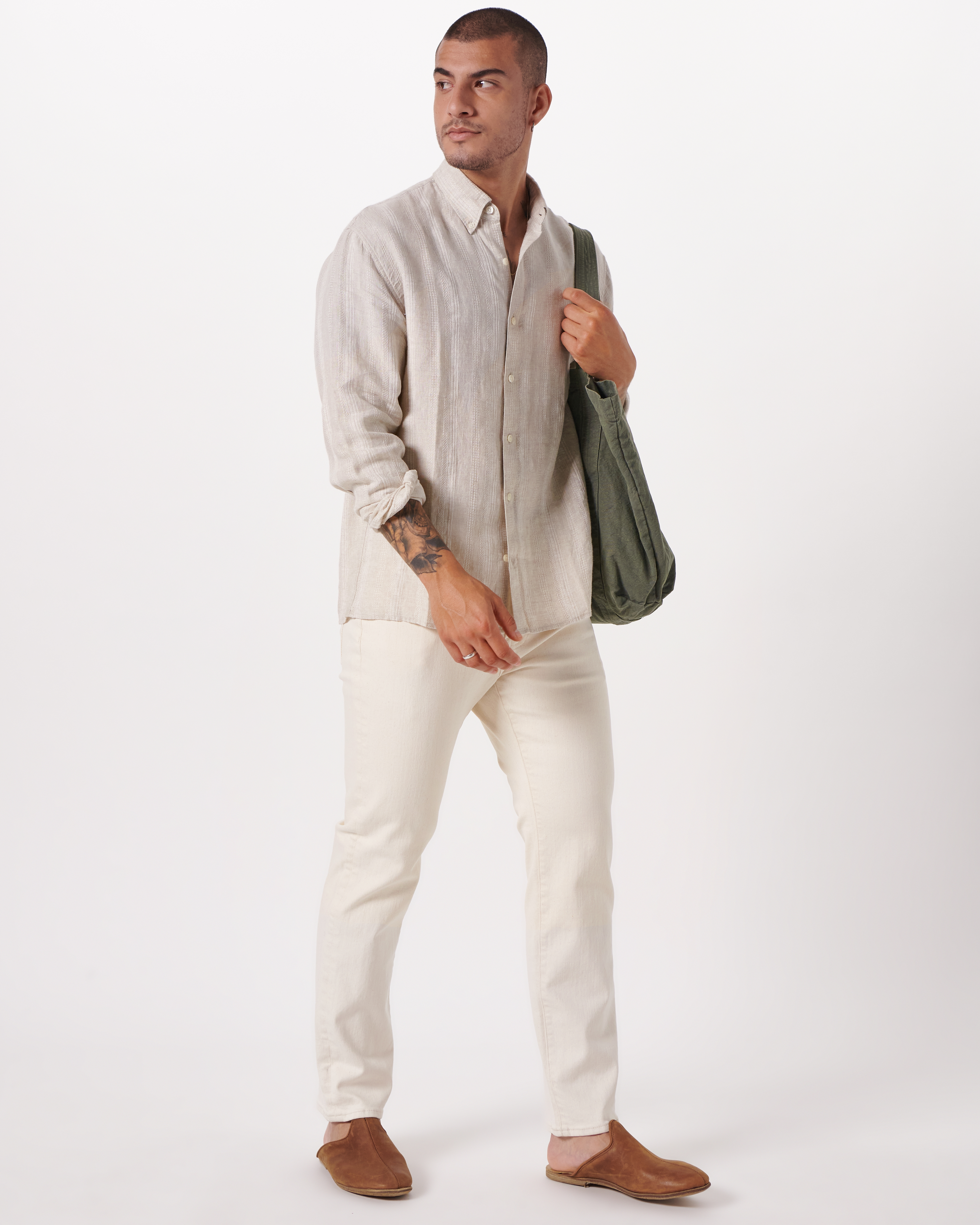 Men's Linen-Blend Button-Up Shirt | Men's Clearance | Abercrombie.com