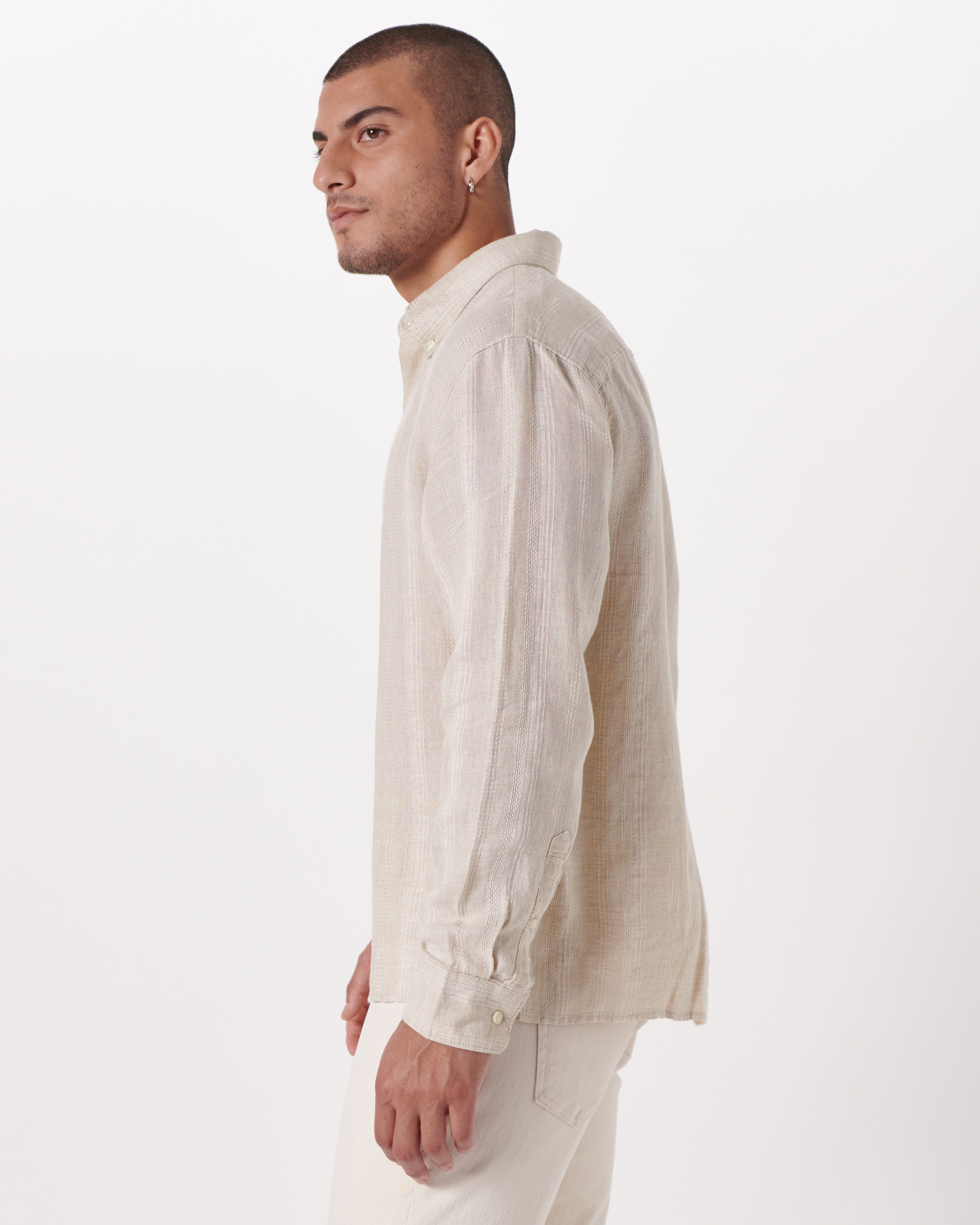 Men's Linen-Blend Button-Up Shirt | Men's Sale | Abercrombie.com